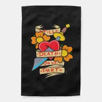Till Death Do Us Part Vintage Tattoo Classic Garden Flag