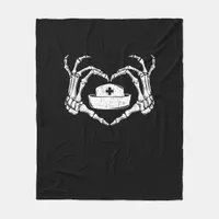 Skeleton Hand Heart - Halloween Costume Nurse Fleece Blanket