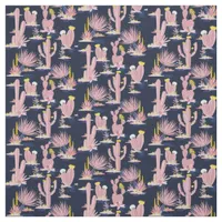 Rose Pink Southwest Desert Cactus  Fabric