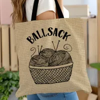 Knitting Tote Bag Funny Ball Sack Knitter Gift