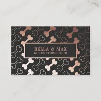 Bold Rose Gold Dog Bone Pattern Business Card