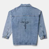 He is Risen Easter Jesus Cross Denim Jacket