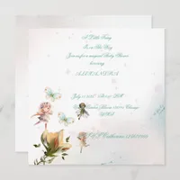 Whimsical Fairy garden baby invitation Card