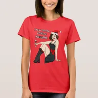 Dear Santa, Define Naughty, Retro Pinup Girl T-Shirt