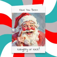 Naughty or Nice | Santa Humor Christmas Holiday Card