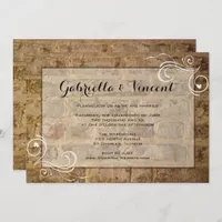 Industrial Chic Bricks with Swirls Wedding Invitation