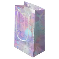 Dreamy Pastel Holographic Heart Cloud Pattern Small Gift Bag