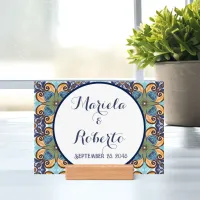 Elegant Mexican Floral Talavera Wedding Gift Holder