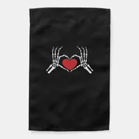 Kids Skeleton Hand Heart Valentines Day Cool Class Garden Flag