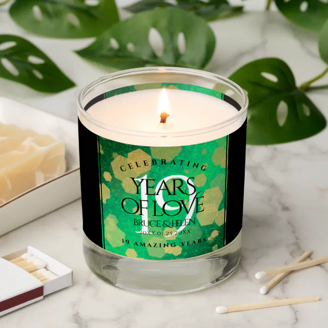 Elegant 19th Jade Wedding Anniversary Celebration Scented Candle