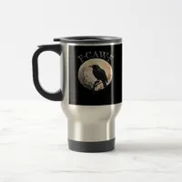 F Caw F Funny Bird Moon Minimal Clean Style Travel Mug