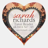 Tribal Forest Sunset Heart Stickers