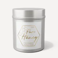 Modern Gold 100% Pure Honey Jar Labels Apiary Name