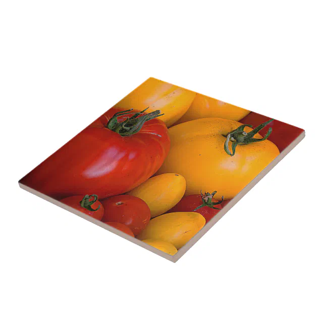 Red and Yellow Tomatoes Ceramic Tile