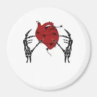 Heart And Hands - Skeleton Heart Hands  Magnet