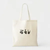 Peace And And Roll Skeleton Hands Classic Tote Bag