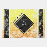 Elegant 13th Citrine Wedding Anniversary Kitchen Towel