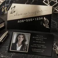 Butterfly Gold Foil Photo Business Cards