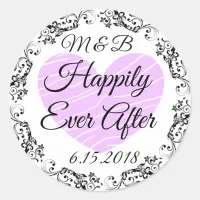 Monogrammed Happily Ever After Wedding Stickers