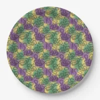 Mardi Gras Masks and Beads Doodle Art Style Paper Plates