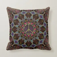 Vintage Bohemian Peace Sign Cushion / Pillow