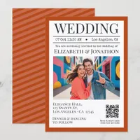 Terracotta & Rust Magazine Wedding Photo Invitation