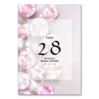 Pink and Rose Gold Balloons Table Number