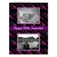 Jumbo Sized Happy Birthday Now and Then Photos Card