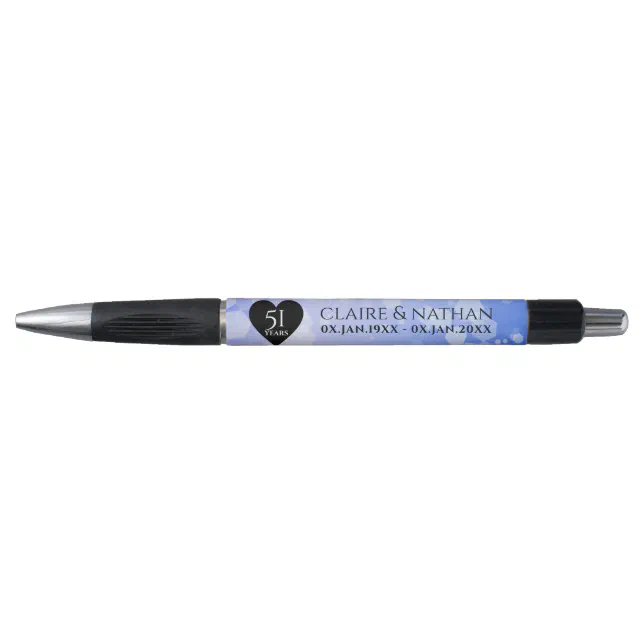 Elegant 51st Sapphire Wedding Anniversary Pen