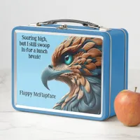 Feathered Eagle Portrait Eagle Soars, Lunch Begins Metal Lunch Box