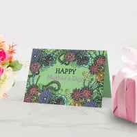 Charming Colorful Doodle Flowers Mother's Day Card