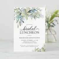 Chic Elegant Eucalyptus Greenery Bridal Luncheon Invitation