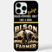 A Bison Farmer Tending to Her Herd at Sunset iPhone 16 Pro Max Case