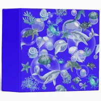 Watercolor Under the Sea  3 Ring Binder