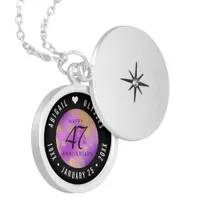 Elegant 47th Amethyst Wedding Anniversary Locket Necklace