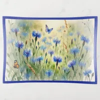 Watercolor Blue Floral Cornflower Germany  | Trinket Tray