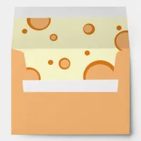 Orange Groovy Circles Retro Wedding Envelope