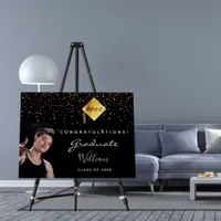 Graduation party black gold photo 2025 foam board