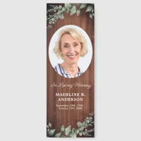 Rustic Funeral Prayer Card Custom Photo Memorial Bookmarks