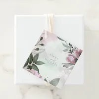Calligraphy Floral Wedding Mauve ID771 Favor Tags