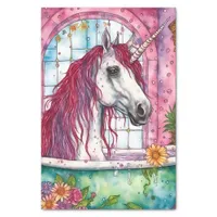 Unicorn With an Extra Ear in a Bathtub Decoupage Tissue Paper