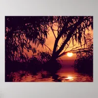 Sunset Silhouette Habitat Poster