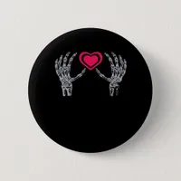 Skeleton Hands Heart Cute Button