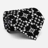 Black and White Geometric Pattern Professional Neck Tie