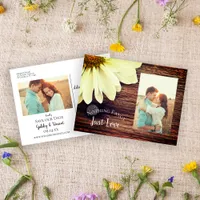 Daisy and Barn Wood Country Wedding Save the Date  Announcement Postcard