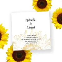 Yellow Sunflower Graphic Marriage Announcement