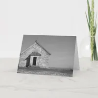 One Room School in Black and White Selective Color Card
