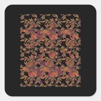 Whimsigoth Golden Vinework Graphic Square Sticker