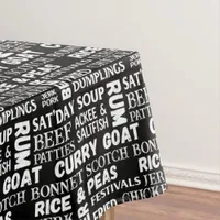 Jamaican Cuisine Typographic Caribbean Restaurant Tablecloth