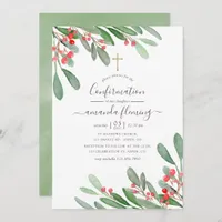 Watercolor Holly Jolly Christmas Confirmation Invitation